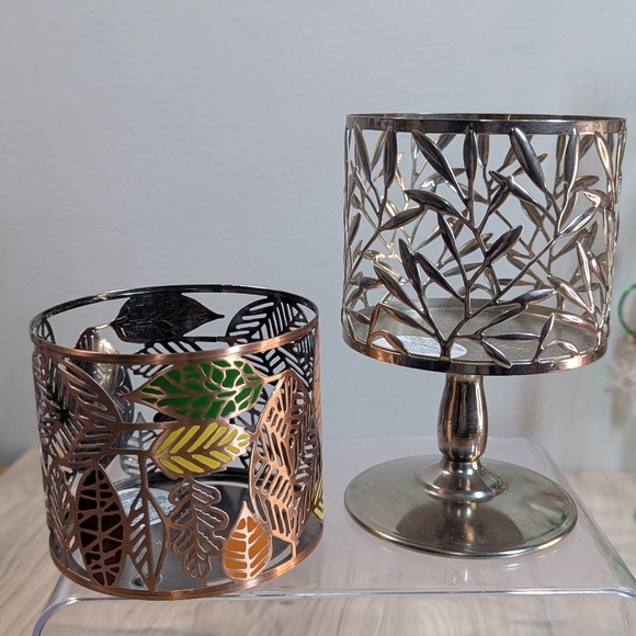 Bath & Body Works Candle Holders Winter & Fall (8) Bundle Silver Gold - Picture 11 of 15